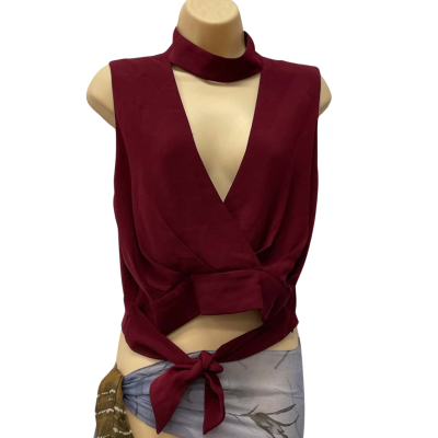 Sheike Womens  Size 14 Sleeveless Top Maroon 
