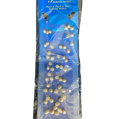  Womens Borneo pearls  3 strand Necklace 