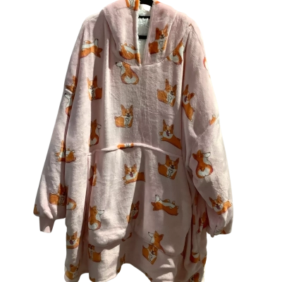 Oodie Womens  Size One Size Onesie Orange / Pink  Corgie Print