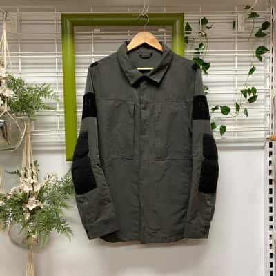 Thru Dark Hybrid Mens Size M Front Zipper Black / Khaki Jacket 