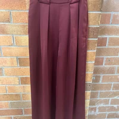 Portmans Womens  Size 8 Burgundy Wide Leg Dress Pants 