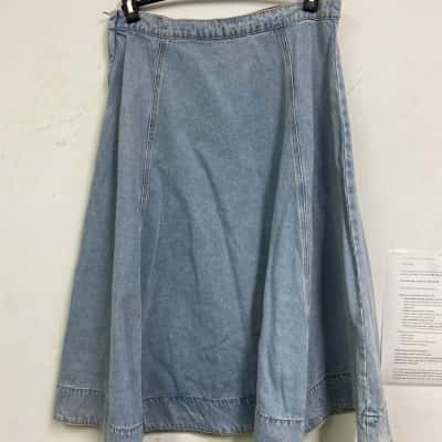  Rosebullet Womens  Size 14 A-Line Skirt / Denim Skirt / Midi Skirt Blue 