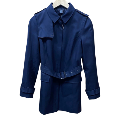 David Lawrence Navy Blue Buckle-Detail Jacket Size 10