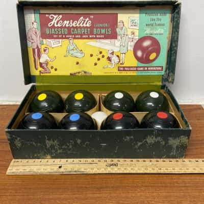 1950s Vintage Henselite Junior Carpet Bowls 