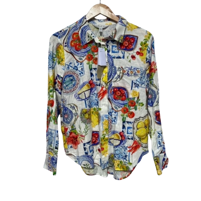 Forever New  Size 10 Oversized Multicoloured Linen/viscose Shirt