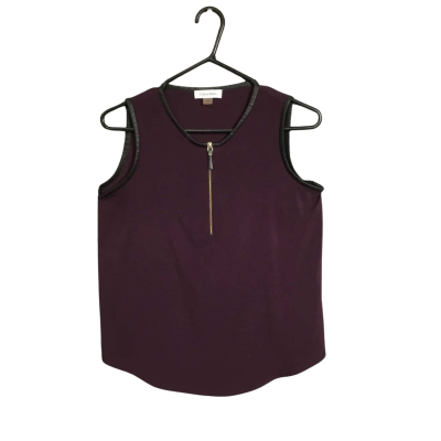Women’s Size S Dark Purple Calvin Klein Sheer Sleeveless Top