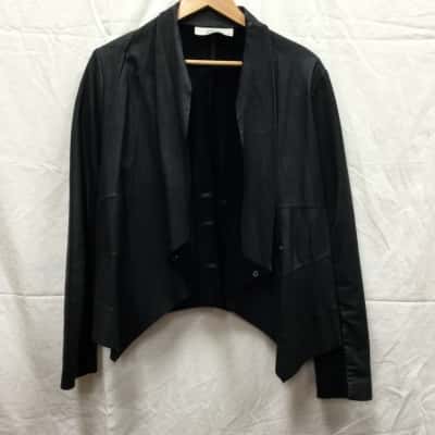 Estelle Womens Size S Leather Jacket Black  