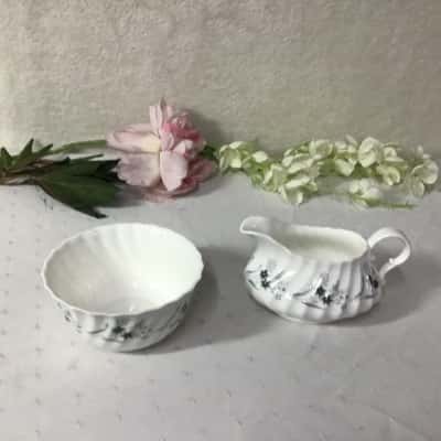 Royal Doulton "Millefleur" Blue Floral Bone China Bowl & Jug