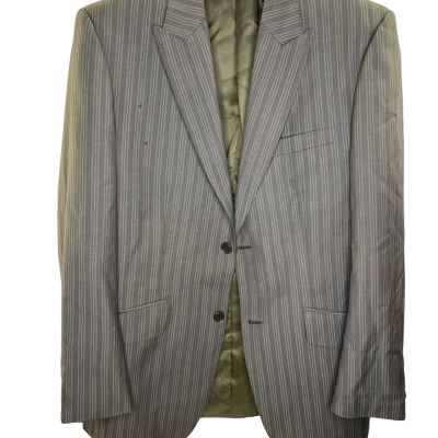 Studio Italia Mens Size L Suit Jacket Grey / Striped 