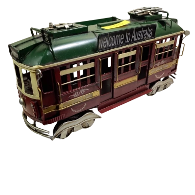 Vintage Handmade Metal Tram Model