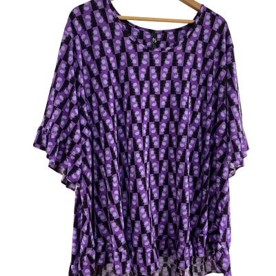 Taking Shape Ruffle Trim Print Top Size 28