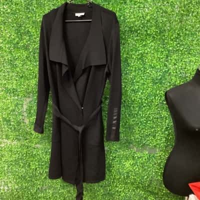 Wayne Cooper Womens  Size M Trench Coat  Black  