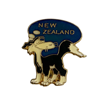  Unisex Hansen & Berry New Zealand Souvenir Pin Black  / Blue / Gold 