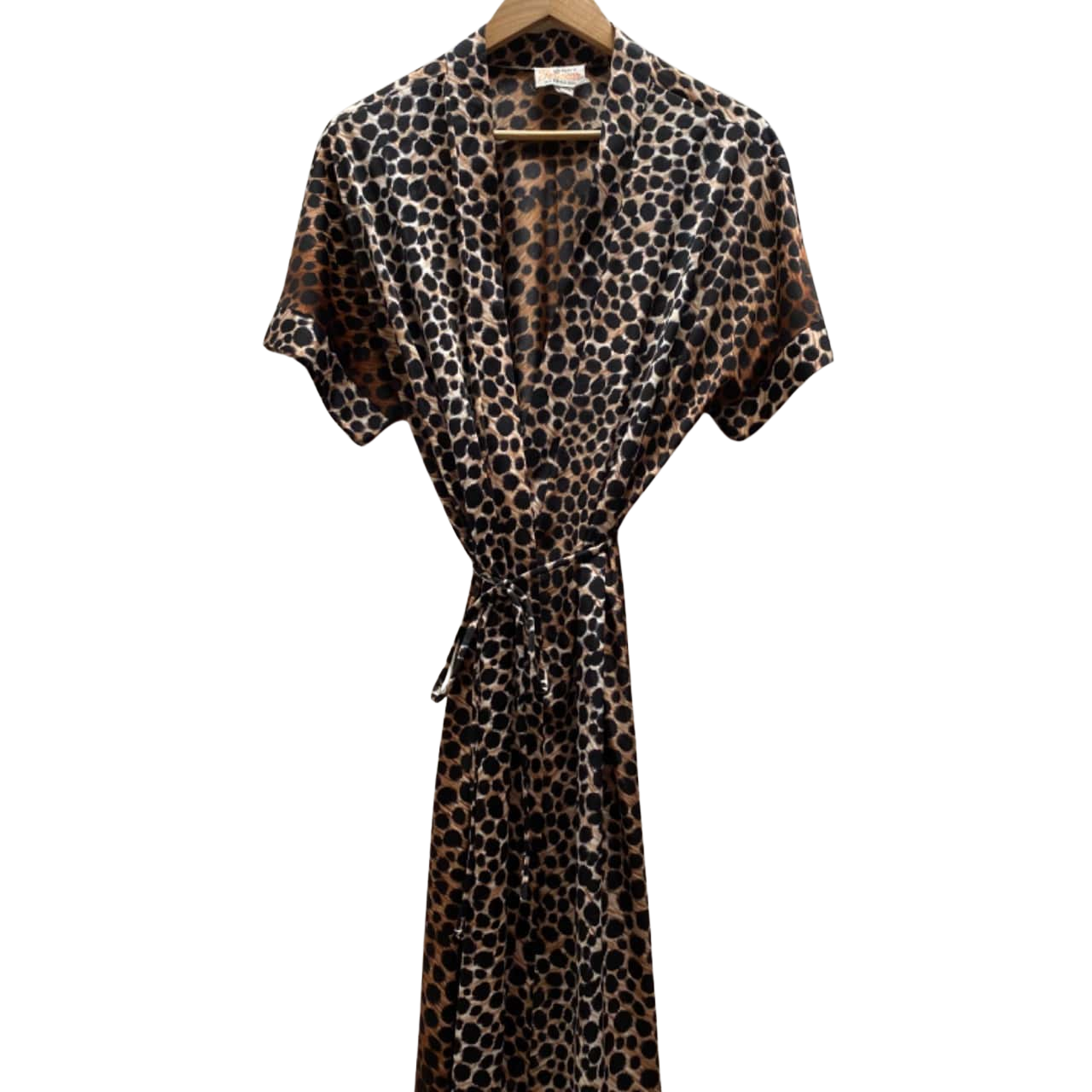 Ladies leopard animal print dressing gown microvelour super etsy