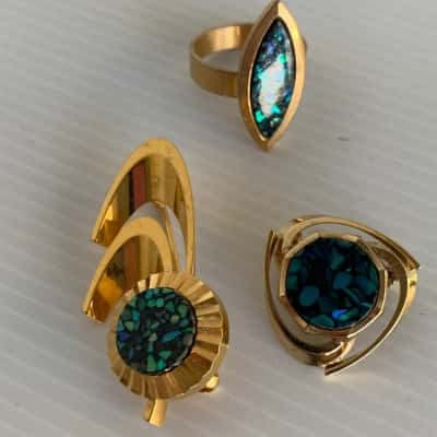 Vintage NZ Paua Shell 3 piece Jewellery Set