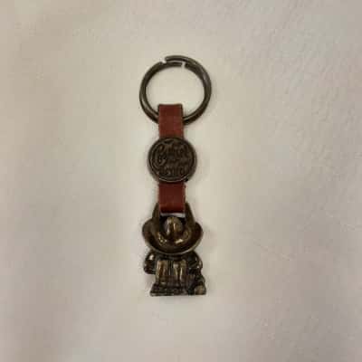 Travel Caribbean Cozumel Mexico Leather Brass Tone Metal Key Chain 
