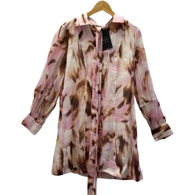 *BNWT* Witchery Silk-Linen Element Dress – Pop Pink – Size 14 (RRP $249.95)