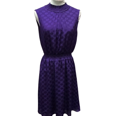 Forcast Womens  Size 10 Midi Dress Polka Dot / Purple 