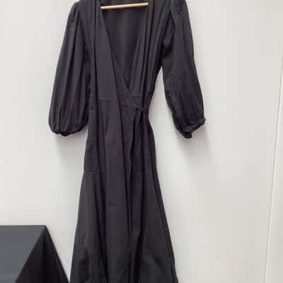 Country Road Womens  Size 10 Long Sleeve Dress / Wrap Dress Black  