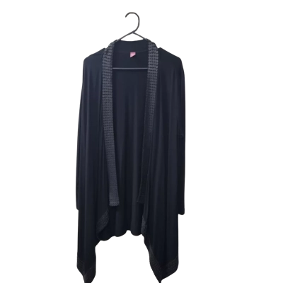 Basler Women's Size 12 / 14 Longline Cardigan in Black  