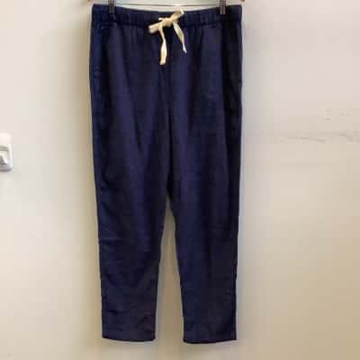 Brand New Sussan Womens  Size 14 Linen Blend Casual Pants Imperial Ink