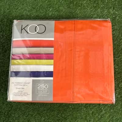 Koo Orange 250 Thread Count Cotton Rich Sheet Set (Size Queen) 