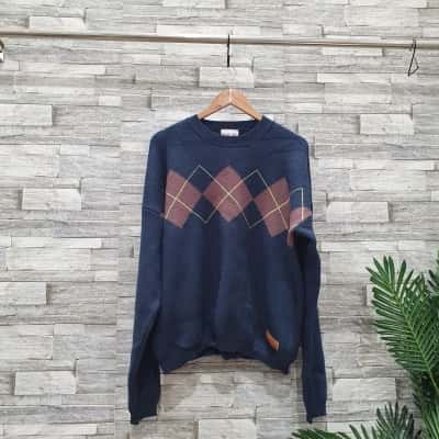  Unisex  Size XXXL Crew Neck Jumper Blue / Brown / Yellow 