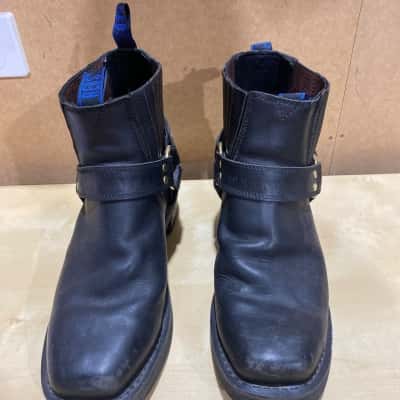  Johnny Reb Mens Short Biker Boots Black  