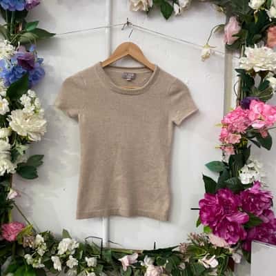 J.Crew Womens  Size XXS Short Sleeve Top Brown 