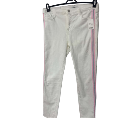 J Brand   Size 31 mid rise crop Skinny Pants White distressed edge rrp$365