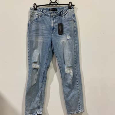 Decjuba Alexa Ripped Girlfriend Womens  Size 12  Blue  Jeans RRP$109.95