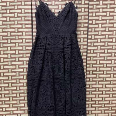 Stunning BNWT RRP $249.95 Seed Heritage Women's Black Designer Size 8 Cocktail Formal Midi Dress Shoestring Strap Party Formal Wedding Birthday Bargain Mothers Day Gift  