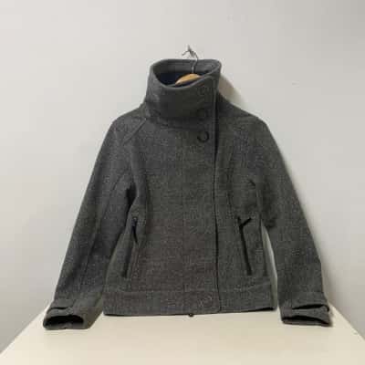 Lululemon Jacket Womens Size 6 Grey Audrey Tweed Bomber Jacket High Neck