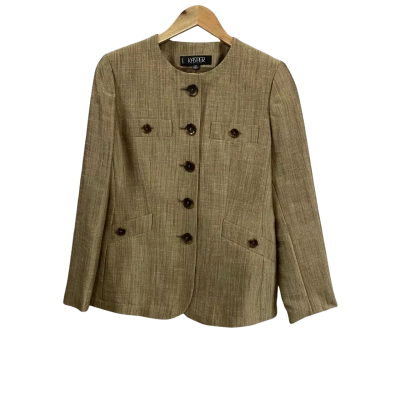 Kasper Womens  Size 8P Petite Cropped Blazer Brown 