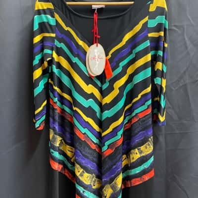 Leona Edmiston Womens Size XS Nancy Painted Stripes Dress