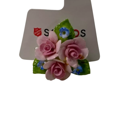 Coalport China Flower Brooch