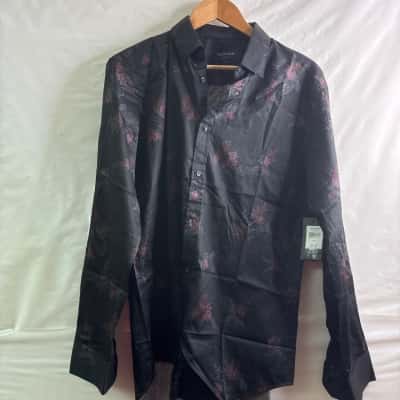 Tarocash Mens  Size L Business Shirt Black  / Multicoloured 