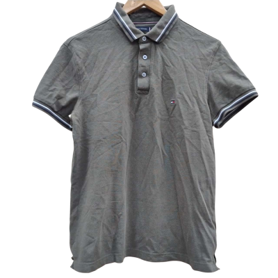Tommy Hilfiger Mens Size L Polo Shirt Olive (4)