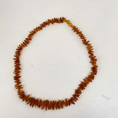 Natural Baltic Amber Nugget Graduate Bead Necklace