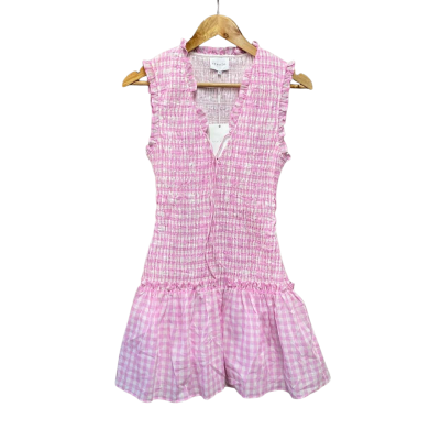 Steele Womens  Size XS Fraya Dress Checked / Pink  / White RRP $249