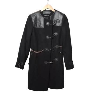 Arthur Galan Women's Size 10 Black Wool-blend Winter Coat  