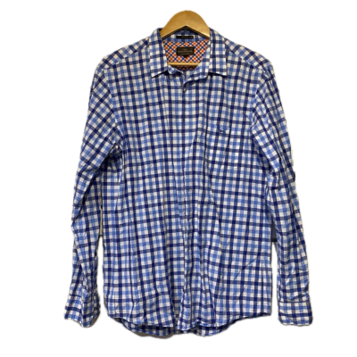 Rodd & Gunn Mens Sports Fit Size L Checked Shirt Blue / Gingham / White 