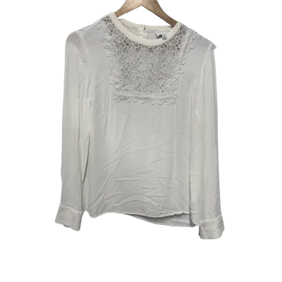 Witchery Womens  Size 12 Blouse / Long Sleeve Top White 