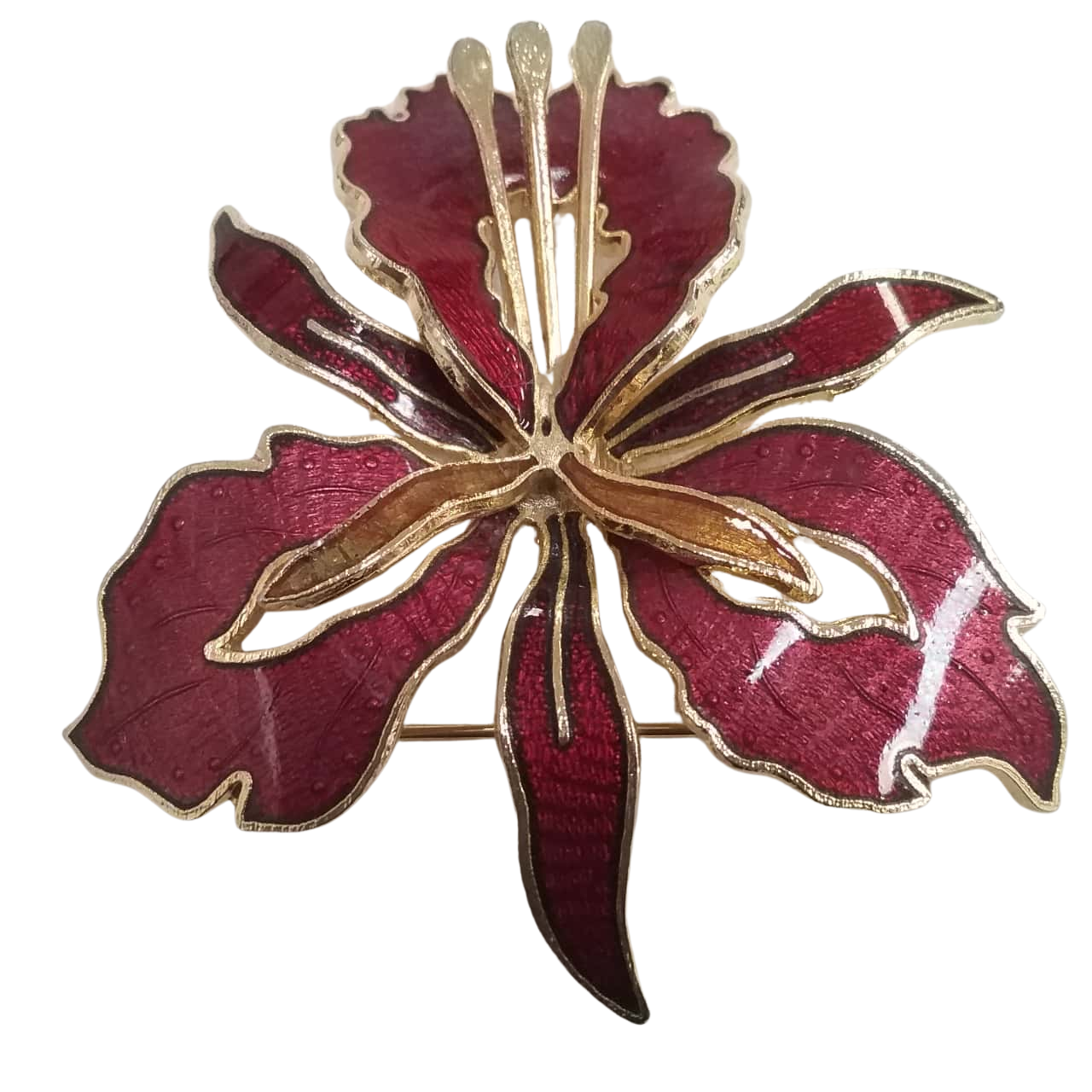 Womens Gold / Red Flower Brooch(s)