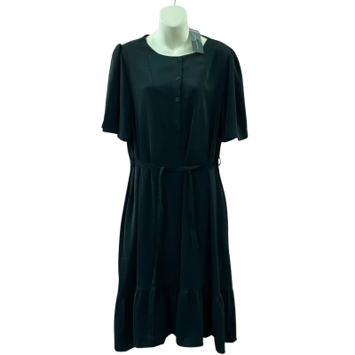 French Connection Midi Dress Size 14 Black  