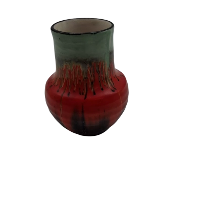 VINTAGE STUDIO ART POTTERY DRIP GLAZE VASE ENGLAND