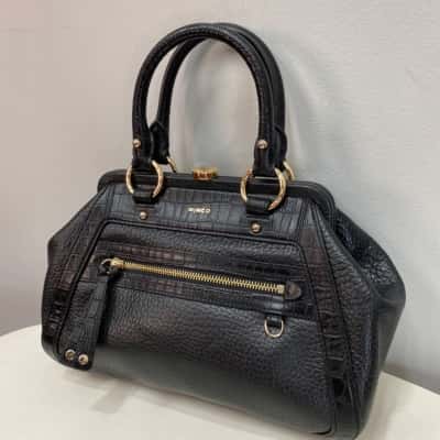 Mimco Womens Handbag Croc print / Black  
