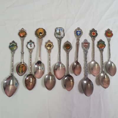 Assorted Australian Souvenir Spoons x 12