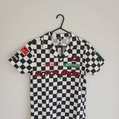 Boohoo Men's  Size XS Motor Sport Checked Shirt Black / White 
