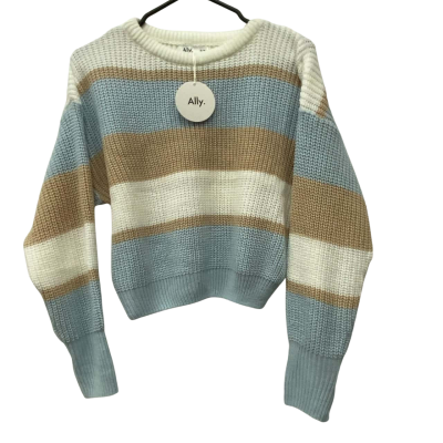 Ally Women's - Size 10 / S - Cropped Jumper Beige / Blue / White -BNWT
